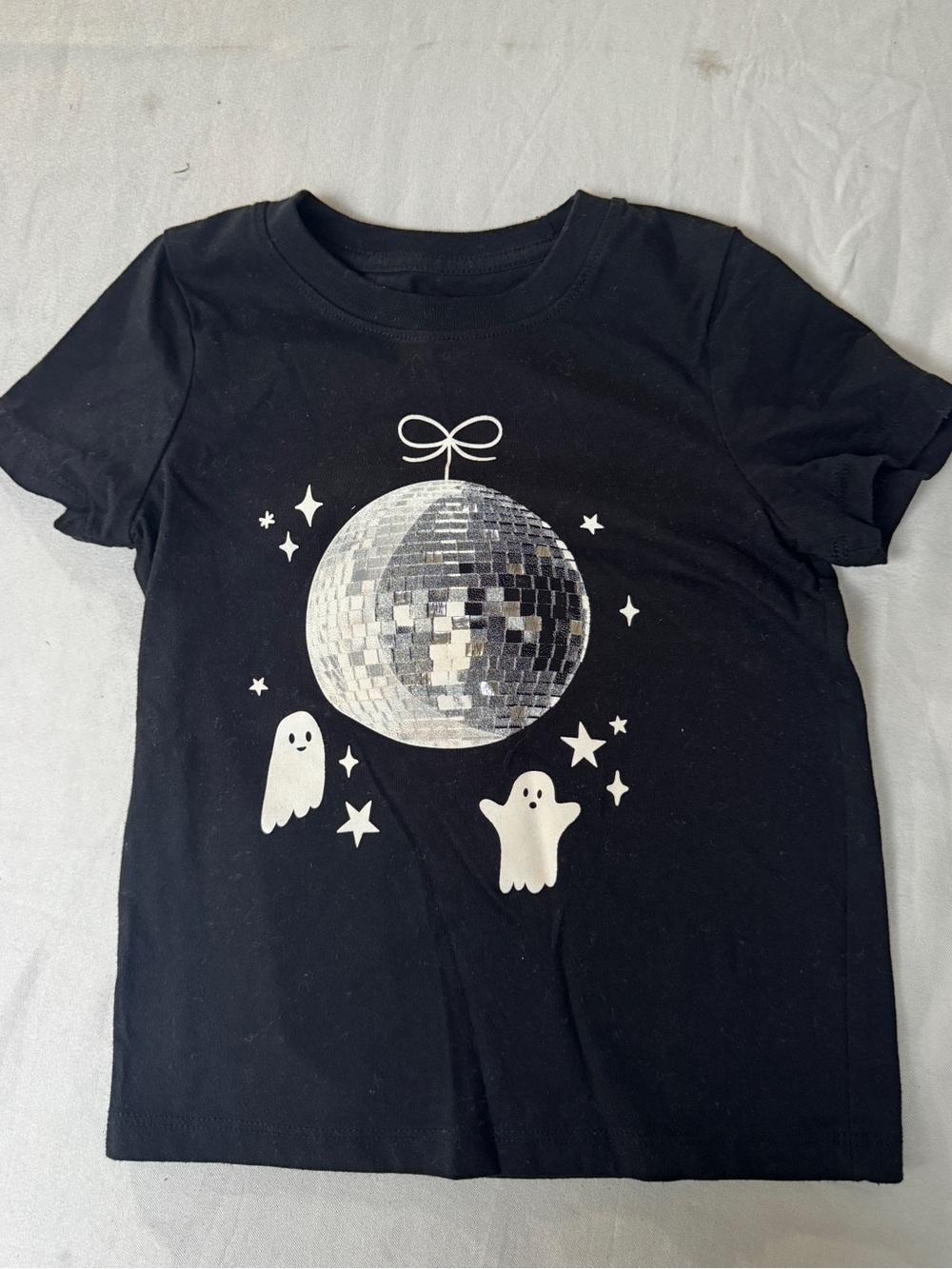 Cat &Jack Fall costume Black Ghost & Disco Ball Graphic Tee girls 3T
